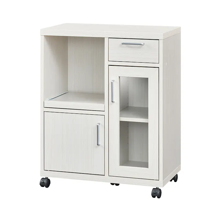 フルニコ カウンターワゴン ホワイト 白木目 FUL-8065SLWH 幅64cm 高さ80cm キャスター付 【別送品】