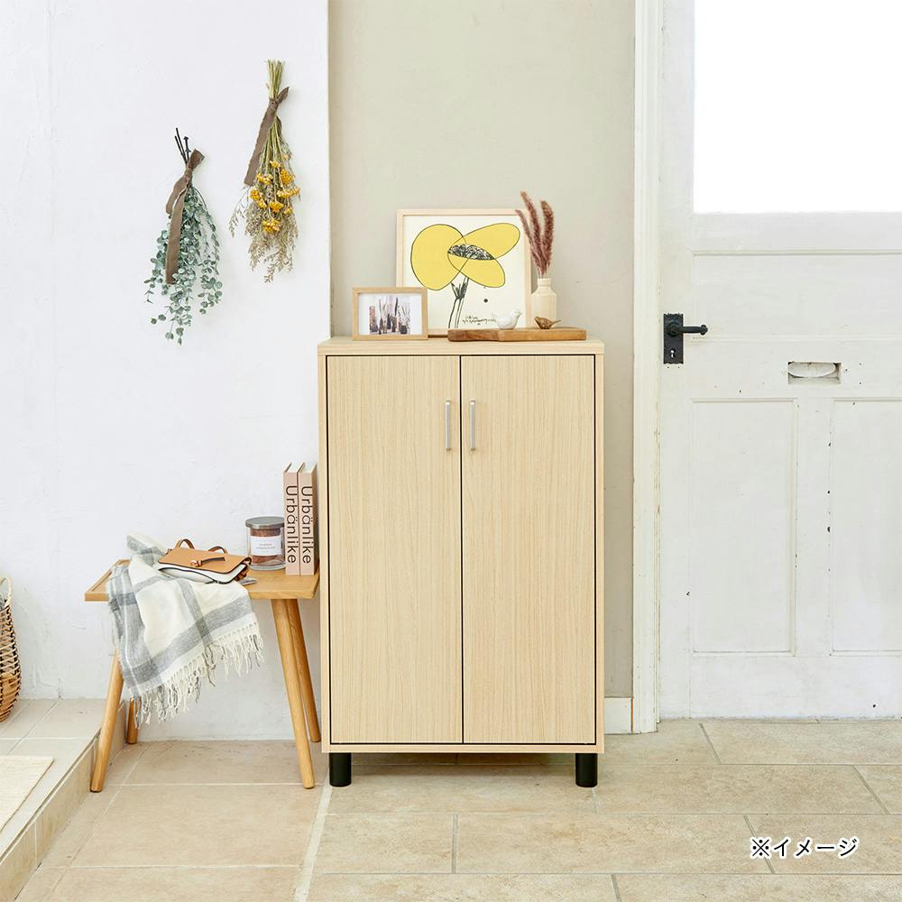 フルニコ 下駄箱 ナチュラルブラウン FUL-1065DNA 幅63cm 高さ99cm 扉