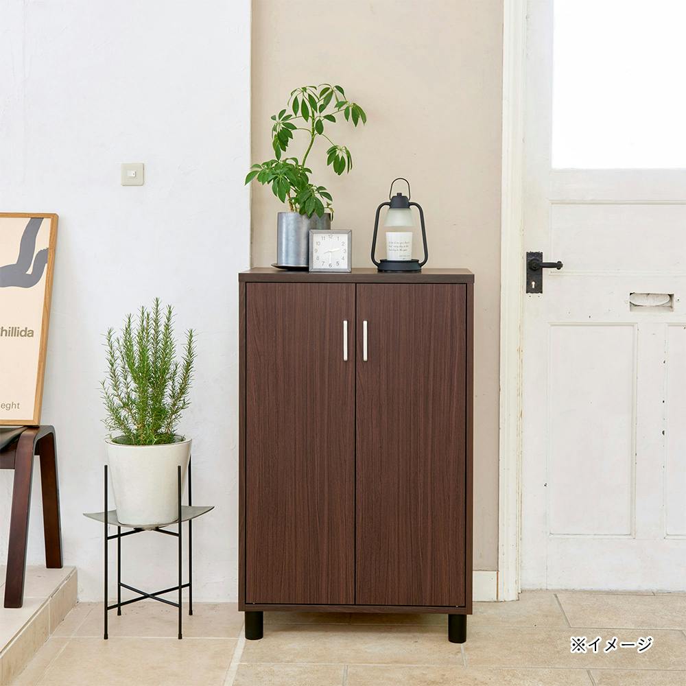 フルニコ 下駄箱 ダークブラウン FUL-1065DDK 幅63cm 高さ99cm 扉