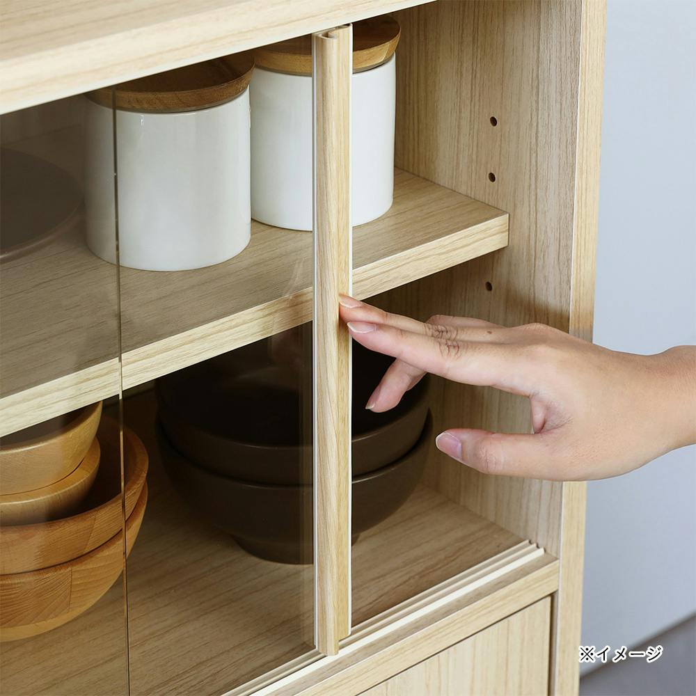 フルニコ 食器棚 ナチュラルブラウン FUL-8055DGNA 幅57cm 高さ