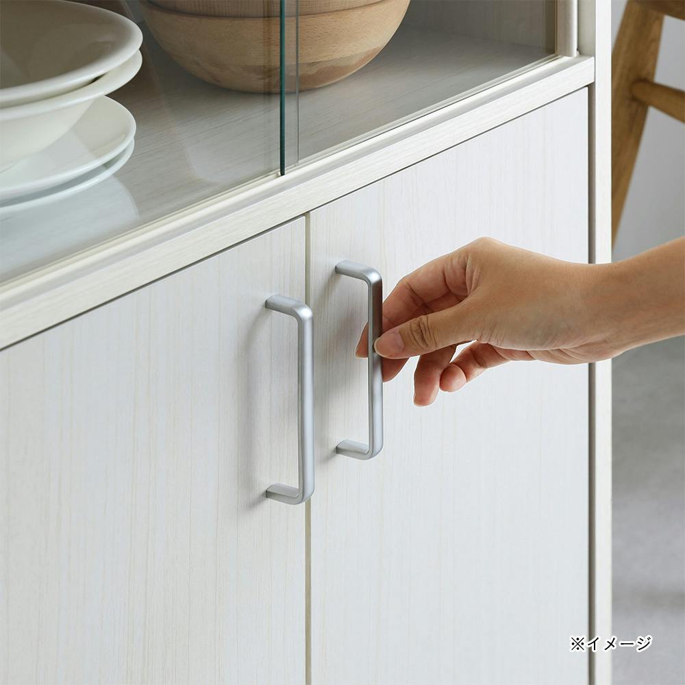 フルニコ 食器棚 ホワイト 白木目 FUL-8055DGWH 幅57cm 高さ80cm