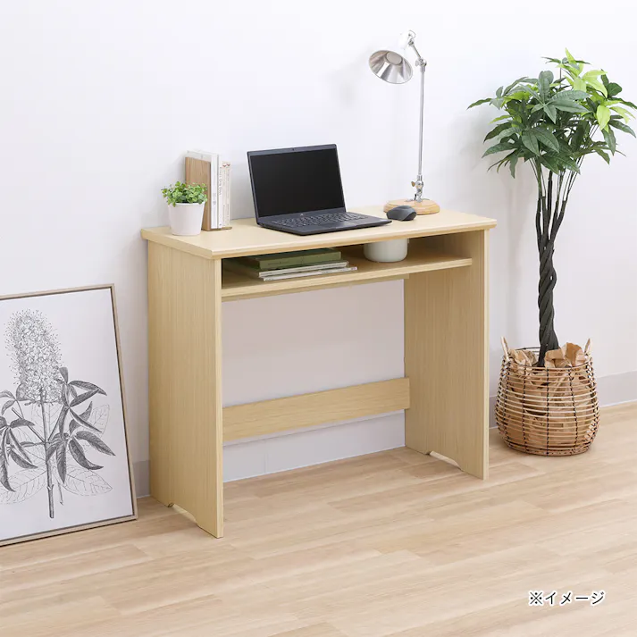 フルニコ デスク ナチュラルブラウン FUL-7090DESKNA 幅91cm 高さ72cm 中棚付き 【別送品】