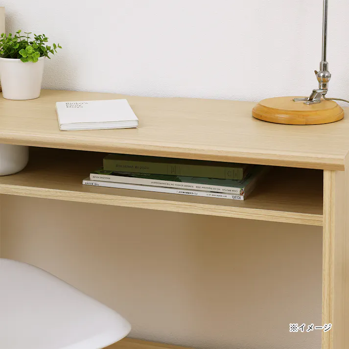 フルニコ デスク ナチュラルブラウン FUL-7090DESKNA 幅91cm 高さ72cm 中棚付き 【別送品】