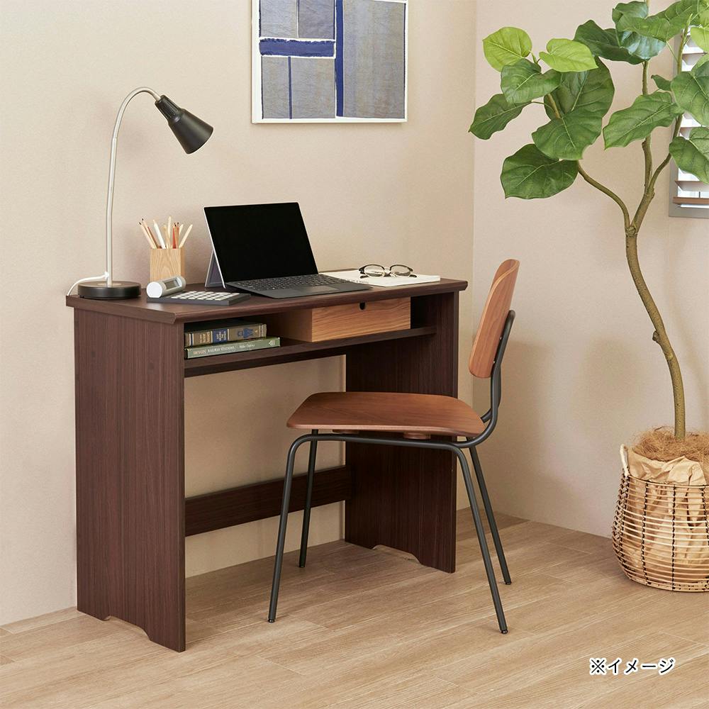 フルニコ デスク ダークブラウン FUL-7090DESKDK 幅91cm 高さ72cm 中棚