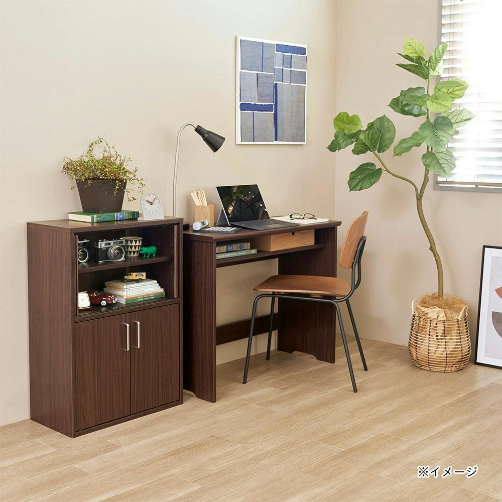 フルニコ デスク ダークブラウン FUL-7090DESKDK 幅91cm 高さ72cm 中棚