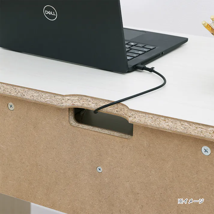 フルニコ デスク ホワイト 白木目 FUL-7090DESKWH 幅91cm 高さ72cm 中棚付き 【別送品】