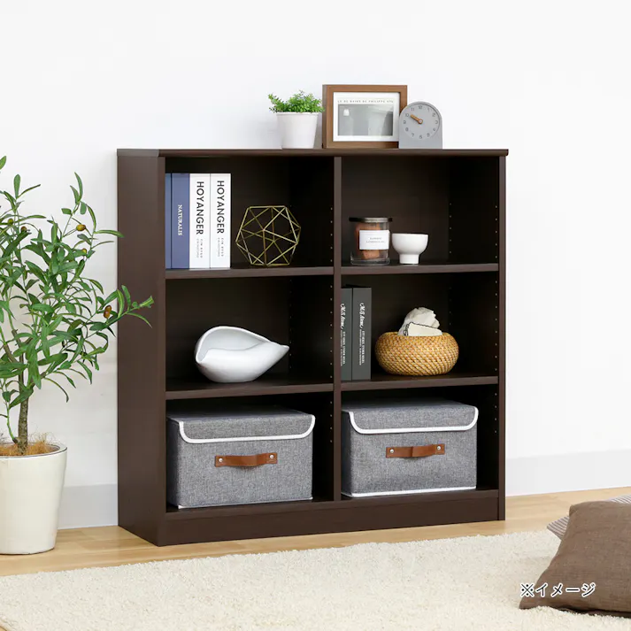 書棚 ベスターナ ブラウン BTN-9088 幅87.7cm 奥行29.6cm 高さ89.2cm