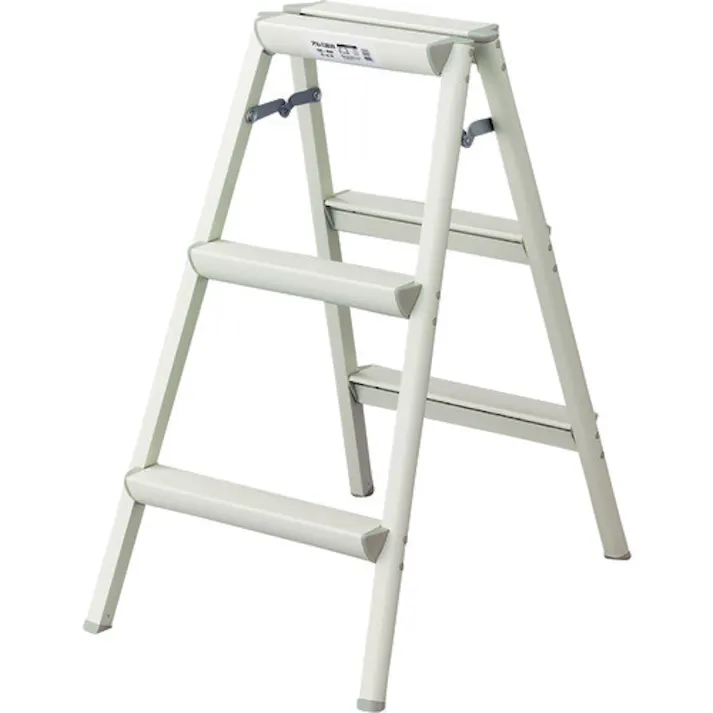 【CAINZ-DASH】長谷川工業 アルミ踏台 SE型 3段 ホワイト SE-8A(WH)【別送品】