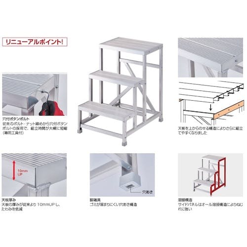 長谷川工業(Hasegawa) 組立式作業台 シマ板 ライトステップ 2段 DBS2