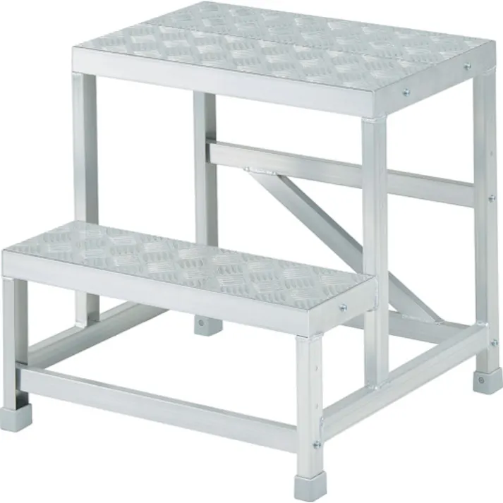 【CAINZ-DASH】長谷川工業 ライトステップ DBS型 縞板タイプ 2段 0.7m(17834) DBS2-547【別送品】