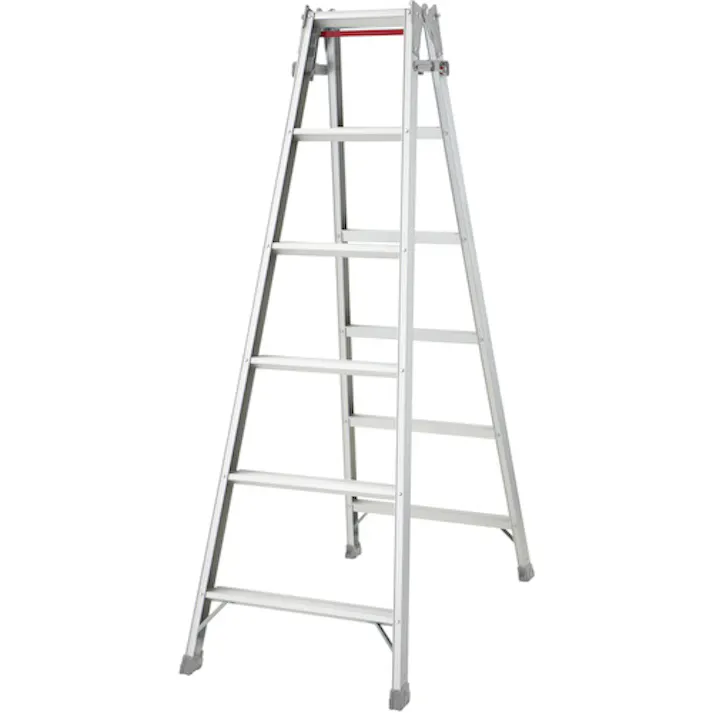 【CAINZ-DASH】長谷川工業 アルミはしご兼用脚立 標準タイプ ワンタッチバー RD型 6段(10264) RD-18B【別送品】