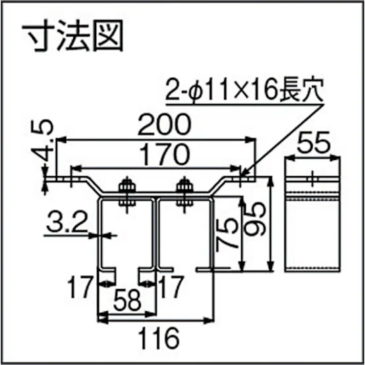 【CAINZ-DASH】ダイケン ドアハンガー ニュートン20天井受二連 N20-OB2【別送品】