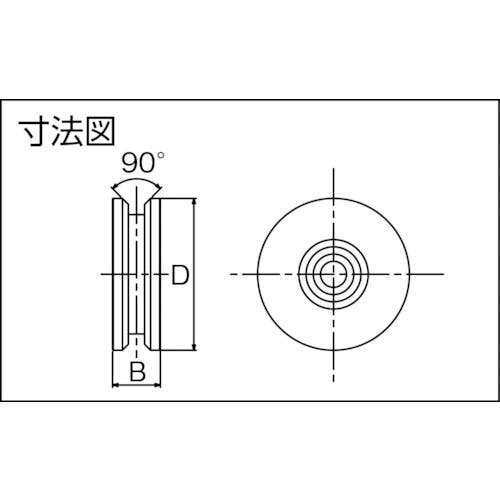 CAINZ-DASH】ダイケン ステンレス製重量戸車用車輪 車径Φ７０ DS-70V