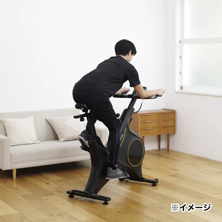アルインコ スピンバイク ブラック 1621 BK1621 心拍数測定可能 キャスター移動可能 マグネット負荷方式(無段階調節) フィットネスバイク