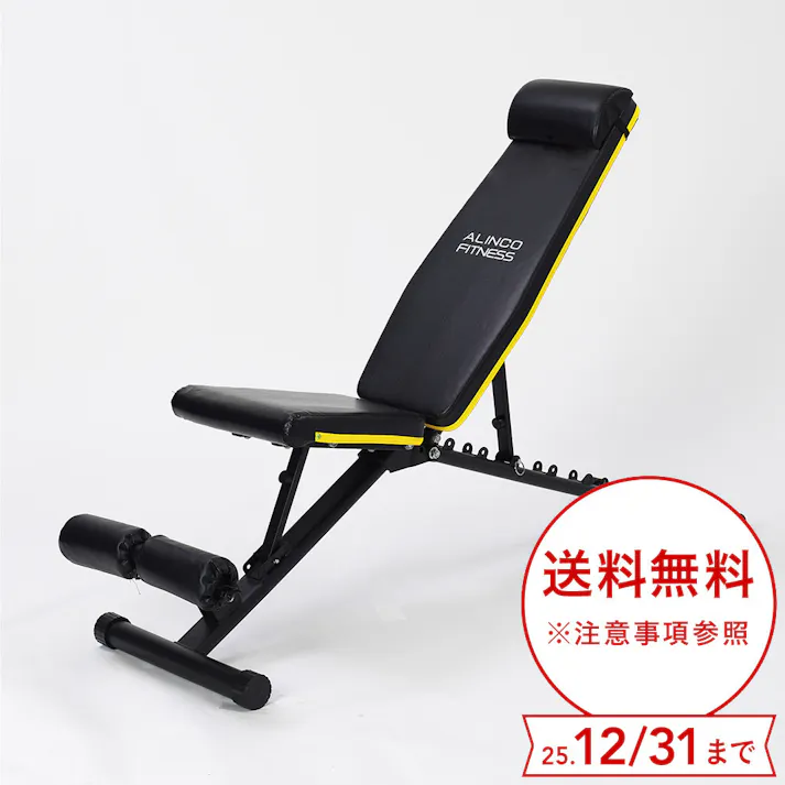 アルインコ アジャスタブルベンチ FA221Y 背もたれ座面角度調節可能 移動用ハンドル付 折り畳み収納可能 腹筋運動 ダンベルトレーニング【別送品】
