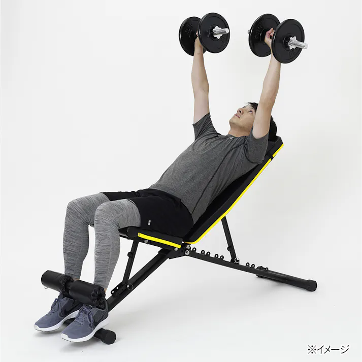 アルインコ アジャスタブルベンチ FA221Y 背もたれ座面角度調節可能 移動用ハンドル付 折り畳み収納可能 腹筋運動 ダンベルトレーニング【別送品】