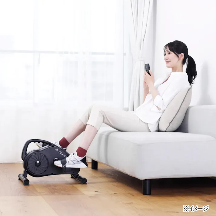 アルインコ エアロマグネティック ミニバイク AFB2123K 電池式 静音設計 ペダルベルト付 マグネット負荷方式8段階 フィットネスバイク【別送品】