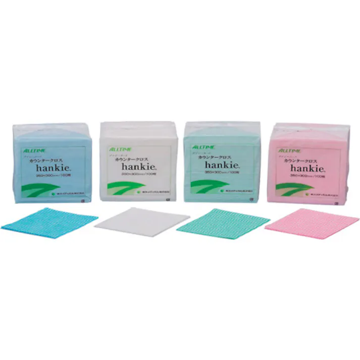 【CAINZ-DASH】東京メディカル 業務用ふきん ハンキー 35x30cm ブルー 100枚入 FT-133【別送品】