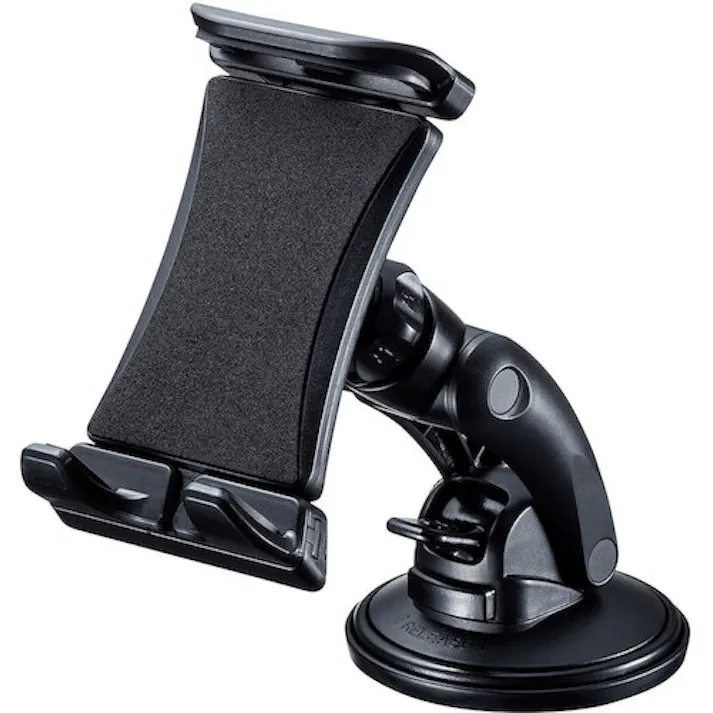 【CAINZ-DASH】サンワサプライ 車載用タブレットホルダー(吸盤式) CAR-HLD13BK【別送品】