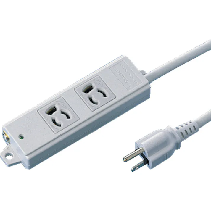 【CAINZ-DASH】サンワサプライ 工事物件タップ 抜け止めコンセント 2個口 ケーブル長1m TAP-KE2-1【別送品】