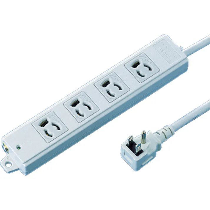 【CAINZ-DASH】サンワサプライ 工事物件タップ 抜け止めコンセント 4個口 L型 ケーブル長1m TAP-KE4L-1【別送品】