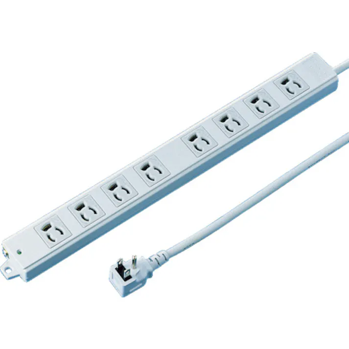 【CAINZ-DASH】サンワサプライ 工事物件タップ 抜け止めコンセント 8個口 L型 ケーブル長1m TAP-KE8L-1【別送品】