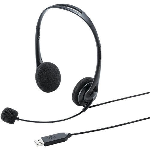 サンワサプライ USBヘッドセット MM-HSU09BK オーディオケーブル サンワサプライ USBヘッドセット MM-HSU09BK オーディオケーブル