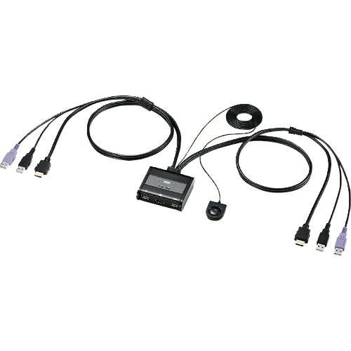 サンワサプライ HDMI対応手元スイッチ付きパソコン自動切替器(2:1) SW-KVM2WHU AVセレクター サンワサプライ HDMI対応手元スイッチ付きパソコン自動切替器(2:1) SW-KVM2WHU AVセレクター