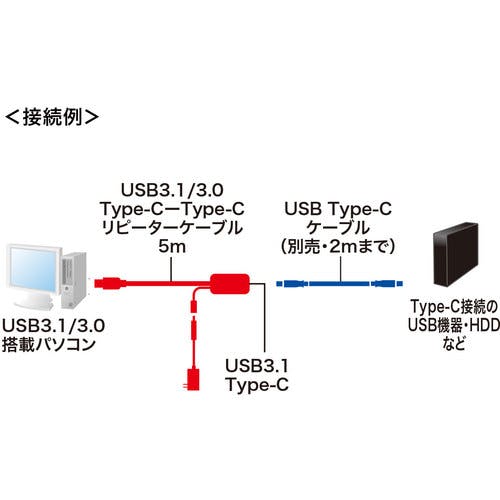 CAINZ-DASH】サンワサプライ ５ｍ延長ＵＳＢ３．１ Ｔｙｐｅ Ｃ