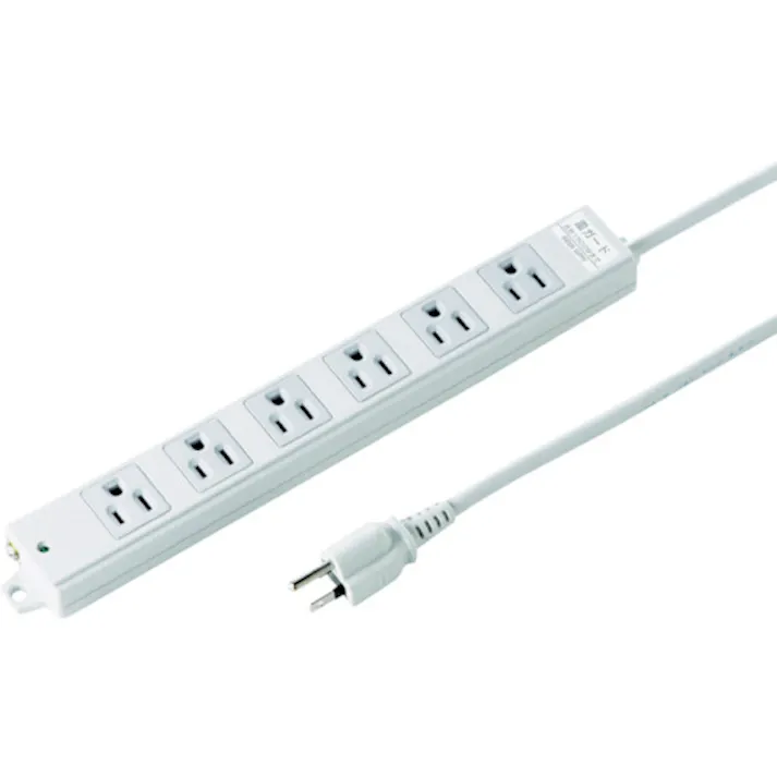 【CAINZ-DASH】サンワサプライ 工事物件雷ガードタップ ノーマルコンセント 6個口 ケーブル長3m TAP-K6NSP-3【別送品】