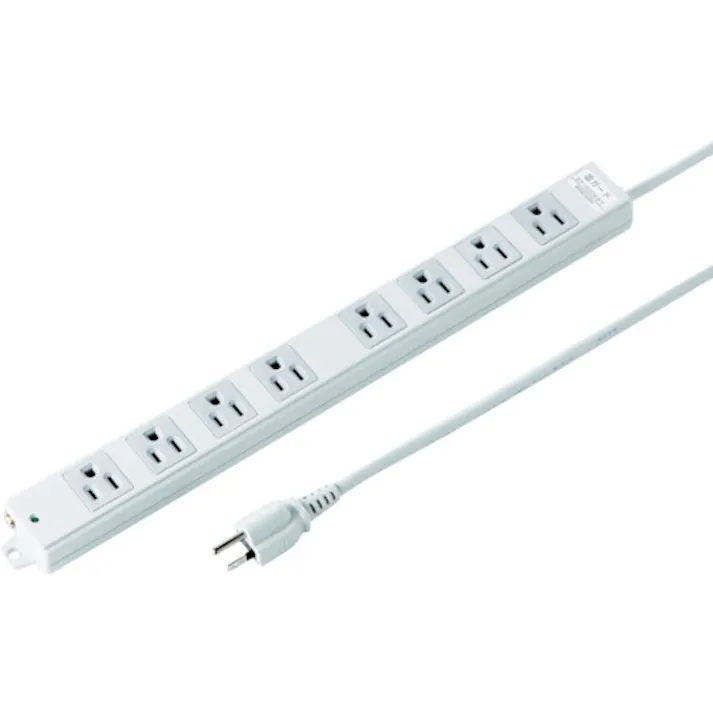 【CAINZ-DASH】サンワサプライ 工事物件雷ガードタップ ノーマルコンセント 8個口 ケーブル長3m TAP-K8NSP-3【別送品】