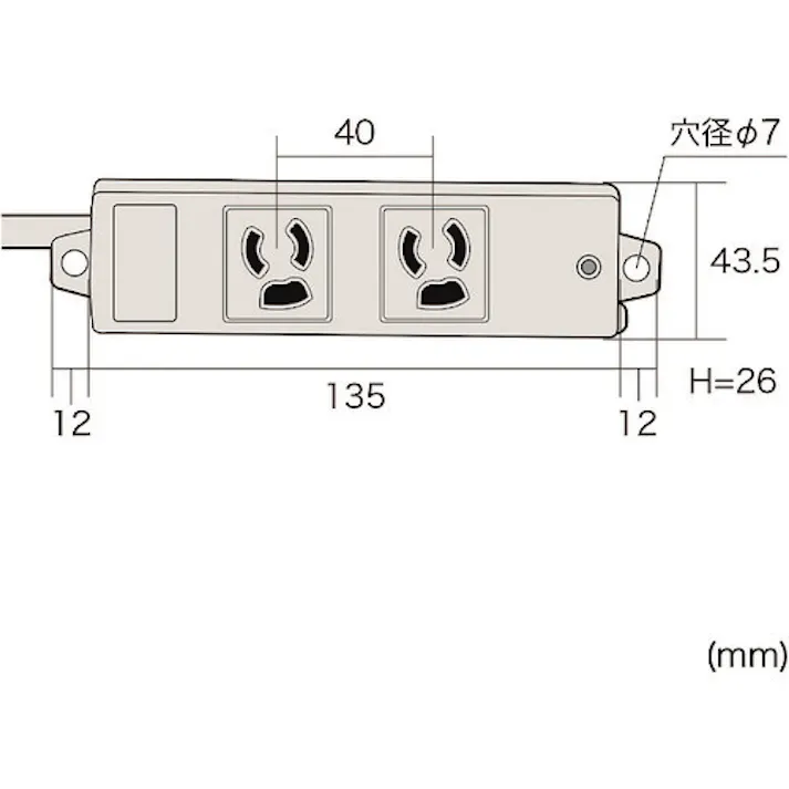 【CAINZ-DASH】サンワサプライ 工事物件タップ 抜け止めコンセントコンセント数2個口 ケーブル長10m TAP-K2-10【別送品】