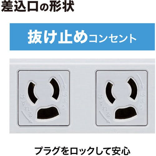 CAINZ-DASH】サンワサプライ 工事物件タップ 抜け止めコンセント