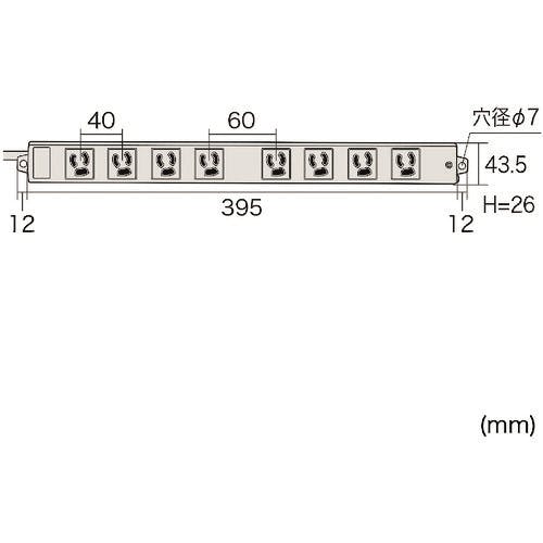 CAINZ-DASH】サンワサプライ 工事物件タップ 抜け止めコンセント ８