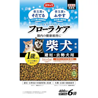 スマック フローラケア 柴犬専用 総合栄養食 1歳から全ての年齢の成犬に 避妊・去勢犬用 400g×6袋
