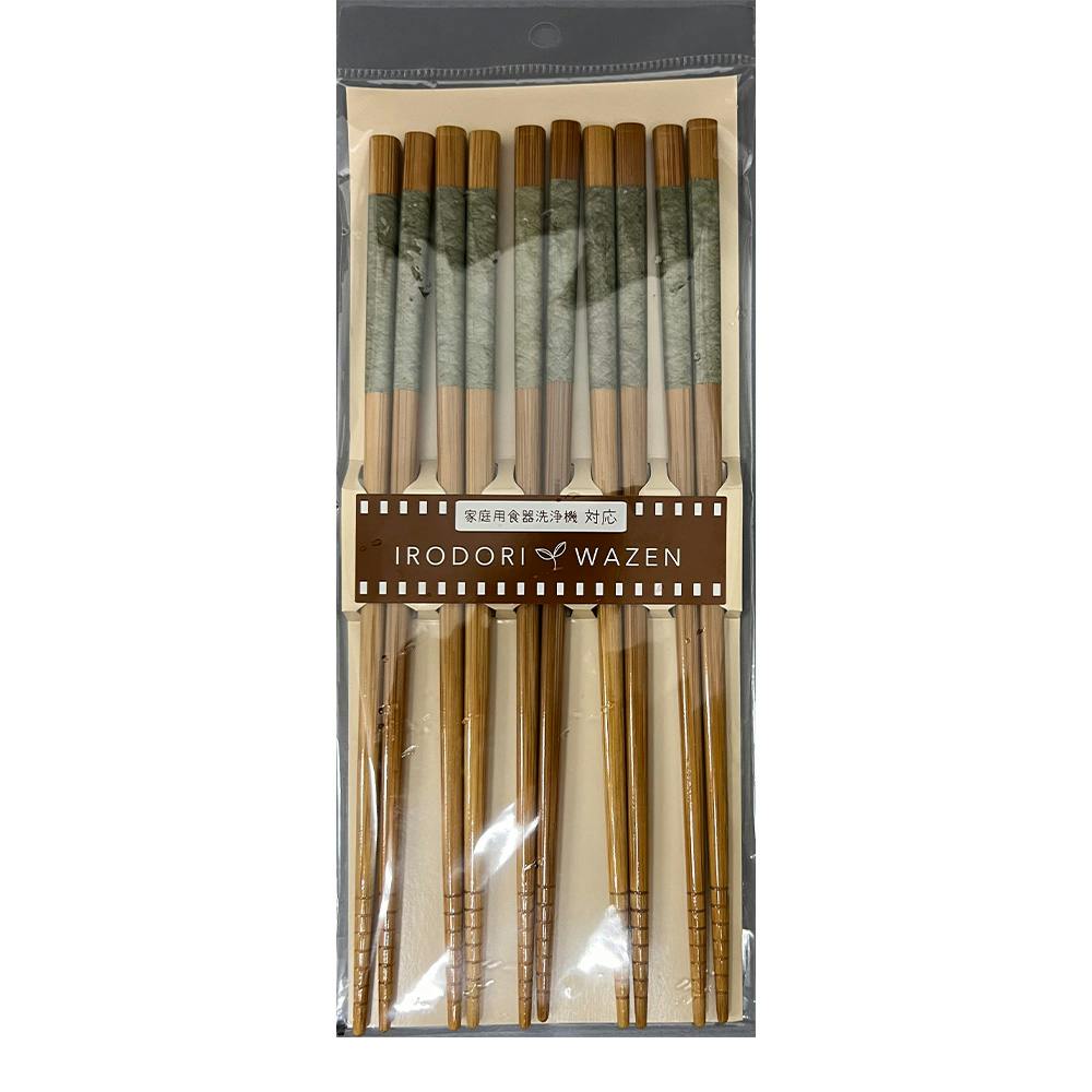 食洗来客箸 千代紙緑 5膳