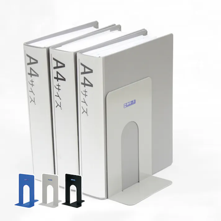 【CAINZ-DASH】オープン工業 ブックエンド (大) 2枚1組 灰 BE-2-GY【別送品】