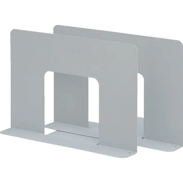 【CAINZ-DASH】オープン工業 ブックエンド ワイドタイプ 2枚1組 灰色 間口280×奥行155×高さ190mm BE-10【別送品】