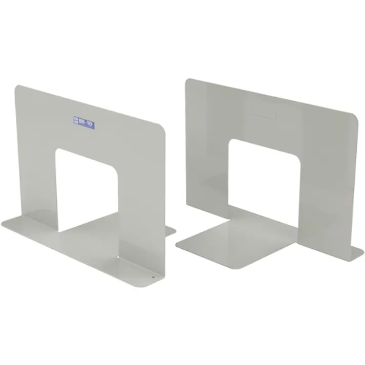 【CAINZ-DASH】オープン工業 ブックエンド ワイドタイプ 2枚1組 灰色 間口280×奥行155×高さ190mm BE-10【別送品】