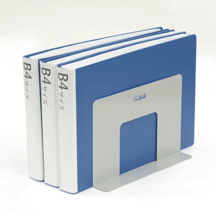 【CAINZ-DASH】オープン工業 ブックエンド ワイドタイプ 2枚1組 灰色 間口280×奥行155×高さ190mm BE-10【別送品】