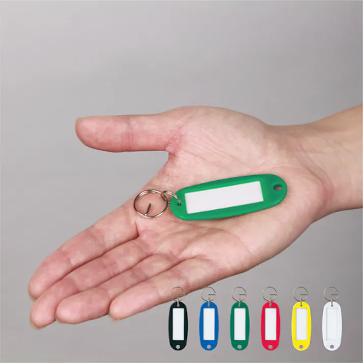 【CAINZ-DASH】オープン工業 キーホルダー名札 ハードタイプ 10枚 緑 KH-50-10-GN【別送品】