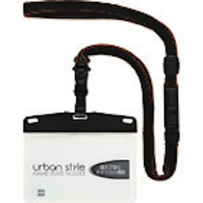 【CAINZ-DASH】オープン工業 吊り下げ名札 脱着式 アーバンスタイル 名刺 1枚 黒 NU-1P-BK【別送品】