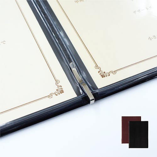 CAINZ-DASH】オープン工業 メニューファイル レザー調 A4 6頁 黒 MN