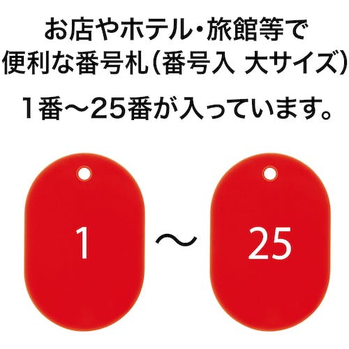 CAINZ-DASH】オープン工業 番号札 大 番号入り1～25 赤