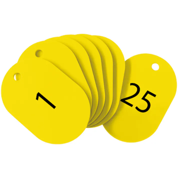 【CAINZ-DASH】オープン工業 番号札 小 番号入り1~25 黄 (25枚入) BF-70-YE【別送品】