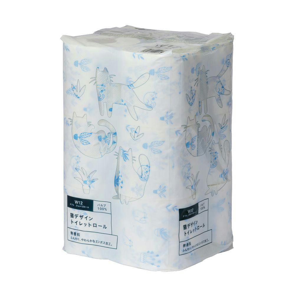 猫デザイントイレットロール ダブル 12ロール