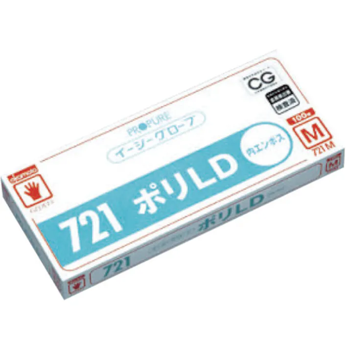 【CAINZ-DASH】オカモト食品衛生用品課 イージーグローブ721ポリLD内エンボス M (100枚入) 721M【別送品】