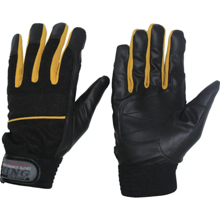 【CAINZ-DASH】おたふく手袋 ピーユー・キング ブラック×イエロー L K-17-BK/YL-L【別送品】