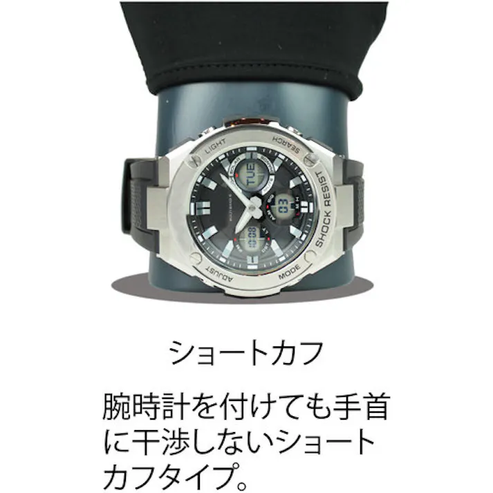 【CAINZ-DASH】おたふく手袋 フーバー シンセティックレザーグローブ 5フィンガーレスモデル ブラック M FB-61-BK-M【別送品】