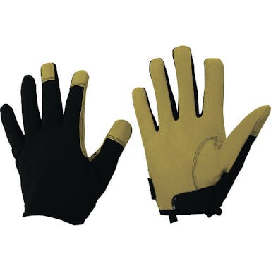 【CAINZ-DASH】おたふく手袋 フーバー　マイクロファイバーグローブ　インサイドベルトモデル　ブラック／キャメル　Ｍ FB-51-BK/CA-M【別送品】